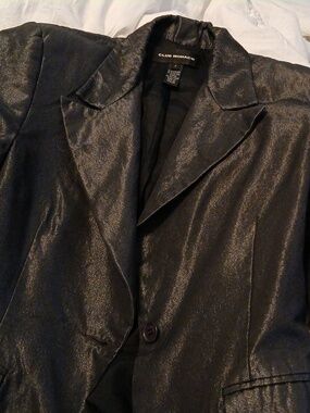 Club Monaco Gun Metal Blazer Jacket Size 4 Metallic